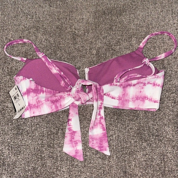 🌸 3 for $10 / Bar III new swim purple tye dye Bikini Top large - Picture 6 of 8